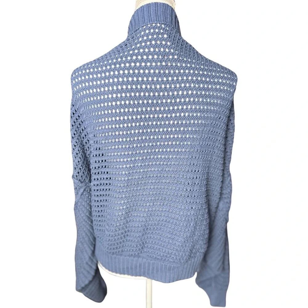 Free‎ People We The Free Blue Gulf Knit Cardigan XL Organic Cotton NWT